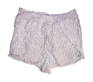 American Eagle Striped Flowy Shorts White/Black thumbnail 1
