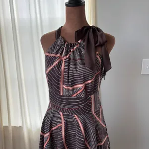 90s Vintage Steve Madden Halter Dress Size 10 Cotton Silk Boho Chic Retro Preppy thumbnail 7