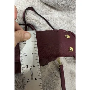Vera Bradley Mini Crossbody Handbag "Marlo" Quilted Leather in Claret (wine) EUC thumbnail 8