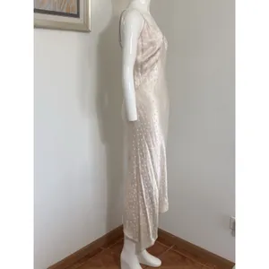 Lovestitch Midi Slip Dress M Beige Polka Dot Asymmetric Hem Boho Summer Wedding thumbnail 10