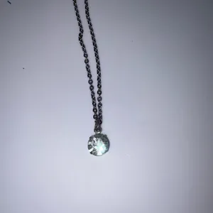 Silver Circular Rhinestone Pendant Necklace thumbnail 2