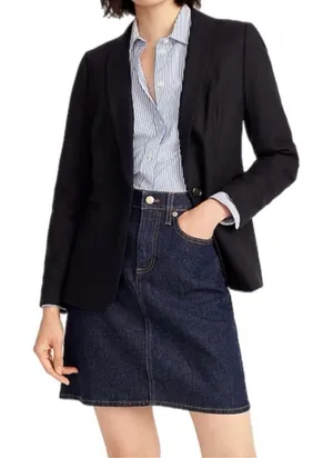 J. Crew Wool Parker Blazer Jacket classic office Blue Size 2 C5 thumbnail 1