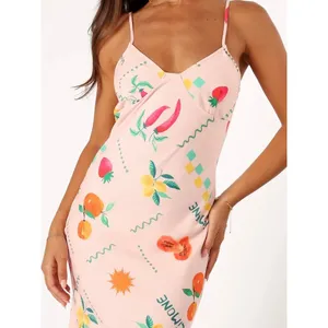 Petal&Pup Pink Fruit Print Frutti Tutti Maxi Slip Dress Sz.XL thumbnail 3