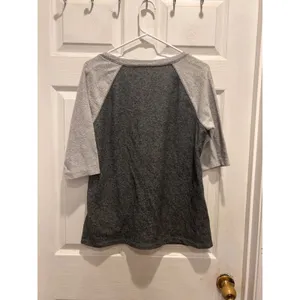 Converse One Star Womens Gray Colorblock Raglan 3/4 Sleeve Baseball Tee Large‎ thumbnail 5