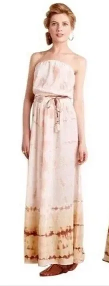 Anthropologie Gypsy 05 shibori Silk Strapless Maxi Dress size 2 tie dye thumbnail 1