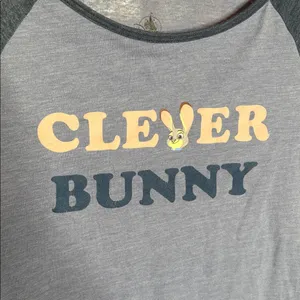 Disney Judy Hopps Clever Bunny Blue Raglan 3/4 Sleeve Tee Zootopia Size Medium thumbnail 5