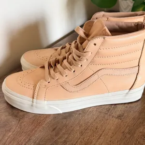 Vans Sk8-Hi Slim Zip Women 8.5‎ Veggie Tan Leather High Top Sneakers Nude Peach thumbnail 9