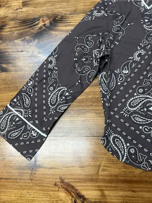 Madewell The Signature Y-Neck Shirt Chocolate Plum Bandana Print Size Medium NWT thumbnail 12