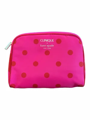 Kate Spade X Clinique Limited Edition Pink Polka Dot Cosmetic Travel Bag, NEW thumbnail 3