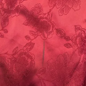 Altar'd State Burgundy Floral Jacquard Puff Sleeve Mini Dress XS‎ Red Satin Tie thumbnail 2