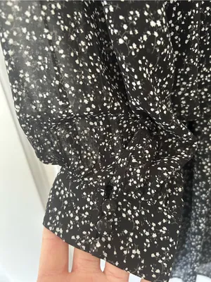 Lulu's Black Floral V-Neck Mini Dress. thumbnail 6