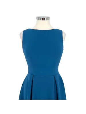 B. Darlin Teal Fit and Flare Preppy Sleeveless Mini Dress Peacock Blue Size 6 thumbnail 2