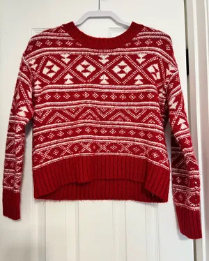 American Eagle red and white sweater  thumbnail 1