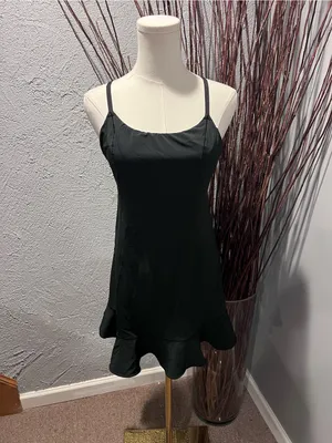 🌸Aerie Offline Real Me Black Ruffle Athletic Dress Size Small🌸 thumbnail 2
