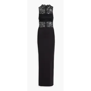 Alice + Olivia Nichol Lace Panel Sleeveless Maxi‎ Dress Black Size 6 NWT thumbnail 5