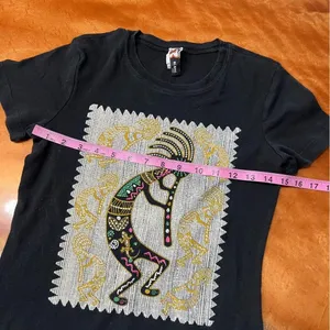 Vintage Kokopelli Bling Embellished Tee 100% cotton Made in USA Big Bang small thumbnail 7