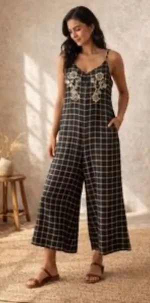 World Market Cotton Embroidered Wide leg Jumpsuit thumbnail 1