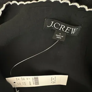 J.Crew Embroidered Linen Shift Dress Mini Boho Resort Vacation Black US 4 NWT thumbnail 8