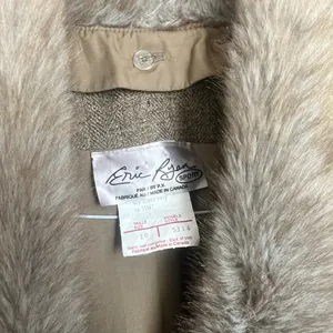 Vintage Eric Ryan Full‎ Length Trench Like Coat With Detachable Fur Collar Large thumbnail 5