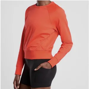 Athleta Sundown Puckered Crewneck orange pullover sweatshirt size large thumbnail 2