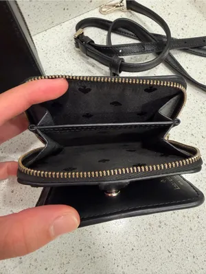 Kate Spade Black Leather Daisy Meow Top Handle Crossbody Bag With Wallet EUC thumbnail 13