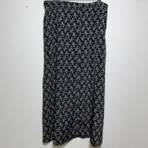 VTG 90s Women‎ Fairy Indie Grunge Maxi Skirt Large Black Ditsy Floral USA Made thumbnail 5