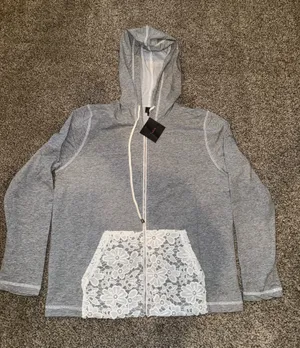 Lulu Lulu Hoodie Size XL Gray Lace Pocket thumbnail 1