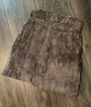 Express Suede Leather Panel Mini Skirt in Brown XS thumbnail 1