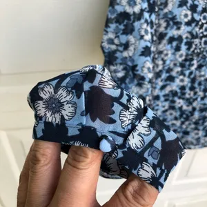 J Jill Women’s Shirt Blue Floral Long Sleeve Mixed Print Large thumbnail 7