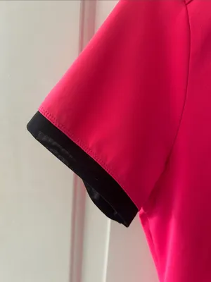 Nike Women's Hot Pink Short Sleeve Quarter-Zip Polo thumbnail 3