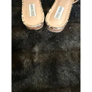 STEVE MADDEN Ally Snake Embossed Studded Mules Tan Womens 10 thumbnail 3