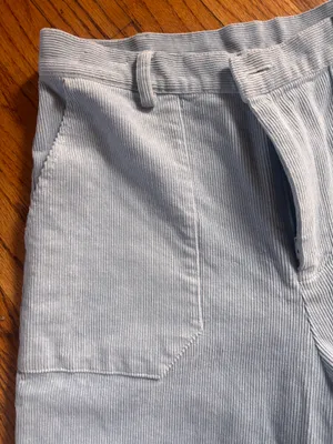 Cropped corduroy baby blue trousers thumbnail 6