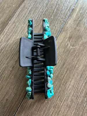 Handmade western turquoise claw clip Blue thumbnail 2