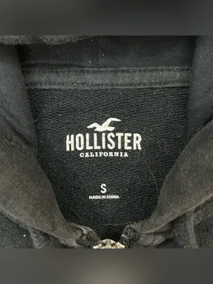 Hollister California Black Cropped Full Zip Up Hoodie Sweatshirt Women’s Size S thumbnail 3