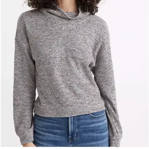 Madewell Women's Rainbow Rib Long Sleeve Textured Turtleneck Mockneck Top Size M thumbnail 2