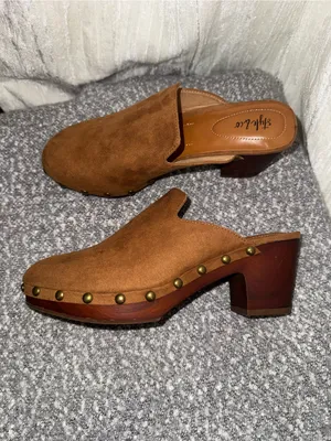 Style & Co. Tan Suede Slip-On Mule Slides thumbnail 4