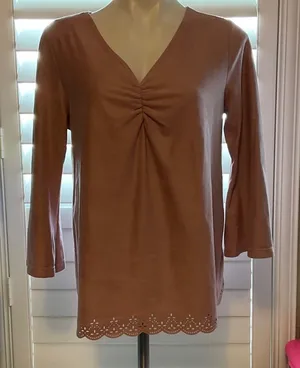 Motherhood Maternity Mauve V-Neck Blouse thumbnail 1