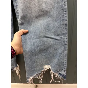 DL1961 Hepburn Wide Leg High Rise Jeans Light Wash Distressed Raw Hem‎ Size 25 thumbnail 6