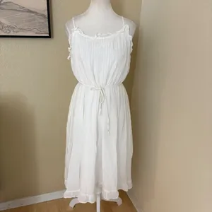 ARITZIA WILFRED Aeneas Dress White‎ Midi Size Medium Costal Cowgirl thumbnail 4