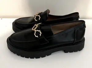 Sam‎ & Libby Chunky Remi Platform Loafer Gold Chain Y2K 90s Style Size 9.5 NEW thumbnail 1