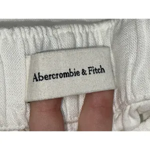 NEW Abercrombie & Fitch Off White Linen Wide Leg Trousers Dress Pants Size Small thumbnail 3