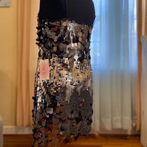 Sequin Cocktail Dress Silver thumbnail 4