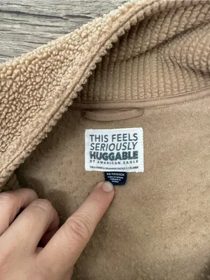 American‎ Eagle Quarter Zip Brown Sherpa Size xs thumbnail 3