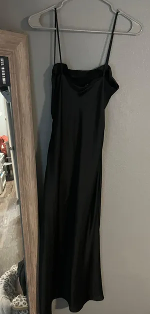ZARA silk black dress size S thumbnail 3