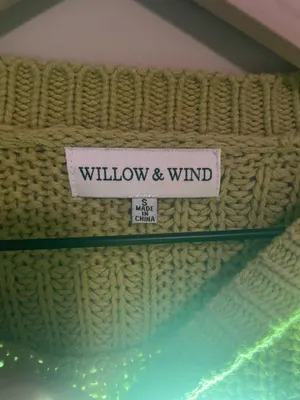 Willow + Root Chartreuse Cropped Sweater Small thumbnail 2
