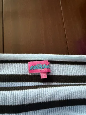 Edikted blue and black striped tube top thumbnail 2