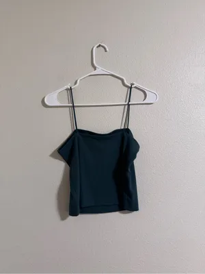 American Eagle Outfitters Dark Teal Square Neck Spaghetti Strap Cami thumbnail 3