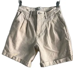 Abercrombie & Fitch Women’s Pleated Short Ultrasound High Rise White Sz 6 Denim thumbnail 1