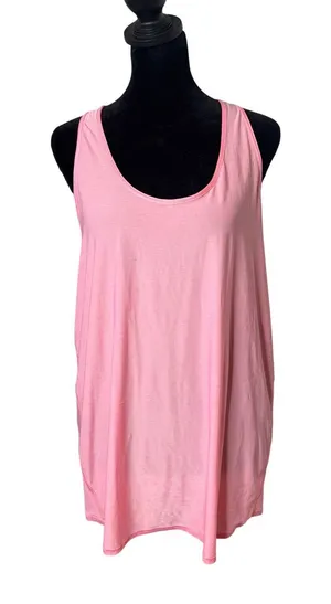 Lululemon Racerback Pleated Pink Tank Top Womens 8 Pink Curved Hem Athletic Yoga thumbnail 1