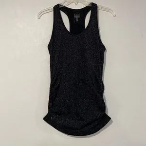 Athleta XS Black Racerback Athletic Tank Top Ruched Yoga Workout Activewear thumbnail 2